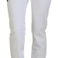 Eleganti jeans skinny bianchi a vita media