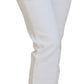Eleganti jeans skinny bianchi a vita media