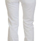Eleganti jeans skinny bianchi a vita media