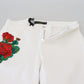 Eleganti jeans skinny bianchi a vita media