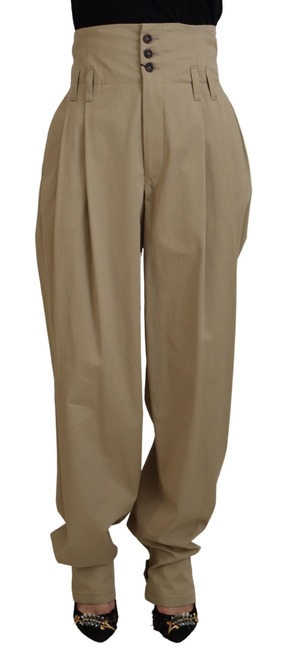 Pantaloni eleganti affusolati a vita alta
