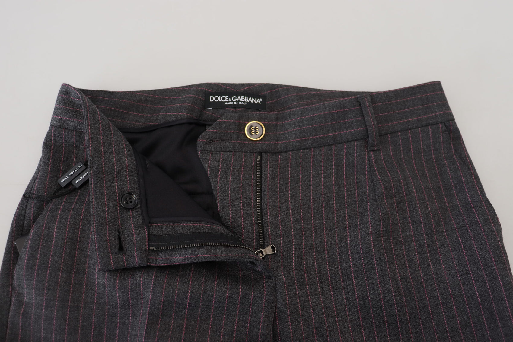 Elegante grau gestreifte Karottenhose