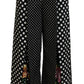 Pantaloni eleganti a pois a vita alta
