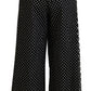Pantaloni eleganti a pois a vita alta