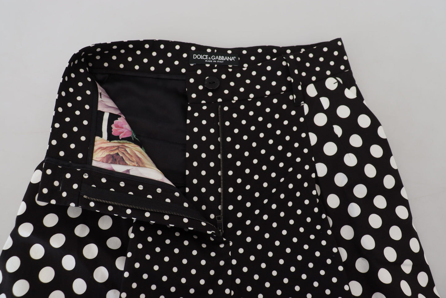 Pantaloni eleganti a pois a vita alta