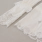 Elegante weiße Baumwollbluse mit Spitzenbesatz