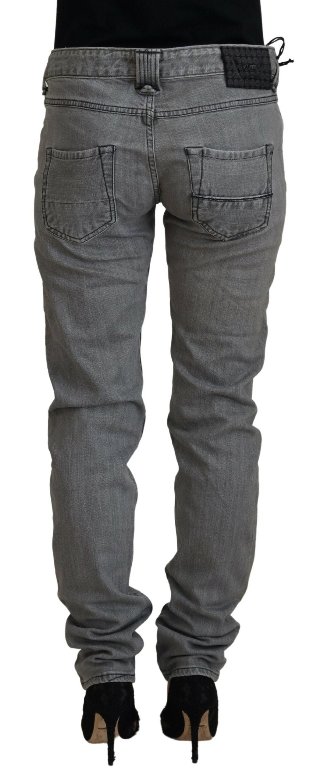 Schicke Skinny-Jeans in Grau mit niedriger Taille
