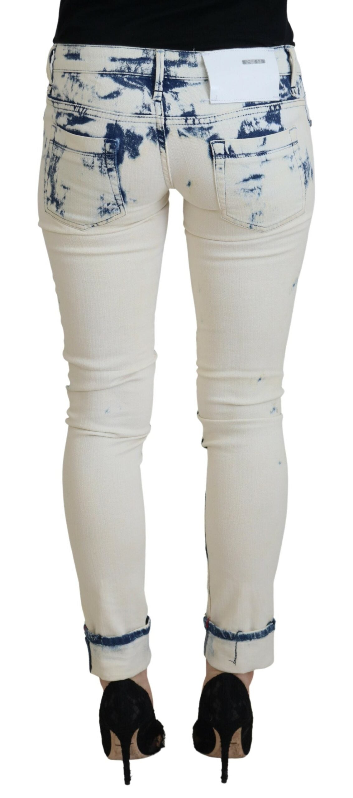 Schicke zerfetzte Skinny Jeans mit niedriger Taille