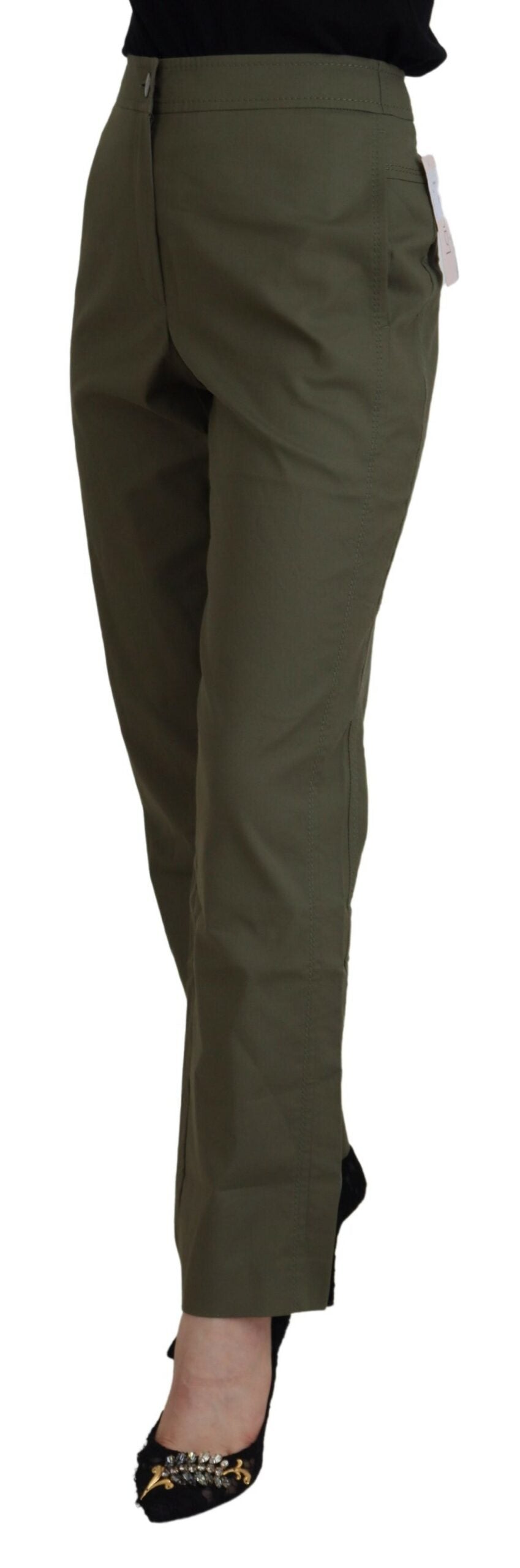 Elegante, schmal zulaufende grüne Hose – Schicke Alltagskleidung