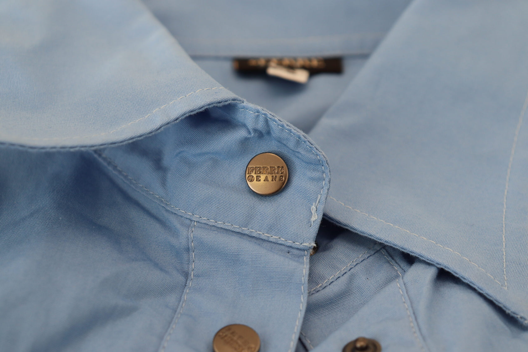 Elegantes Langarm-Poloshirt aus Baumwolle in Blau