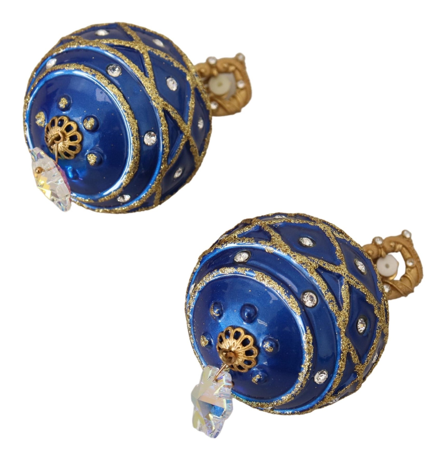 Eleganti orecchini pendenti con palline di Natale in cristallo