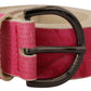 Elegant Pink Leather Fashion Belt