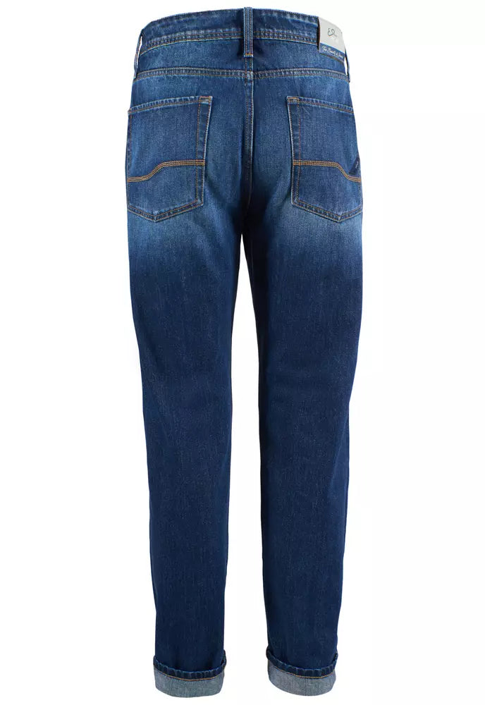 Jeans da uomo in cotone blu