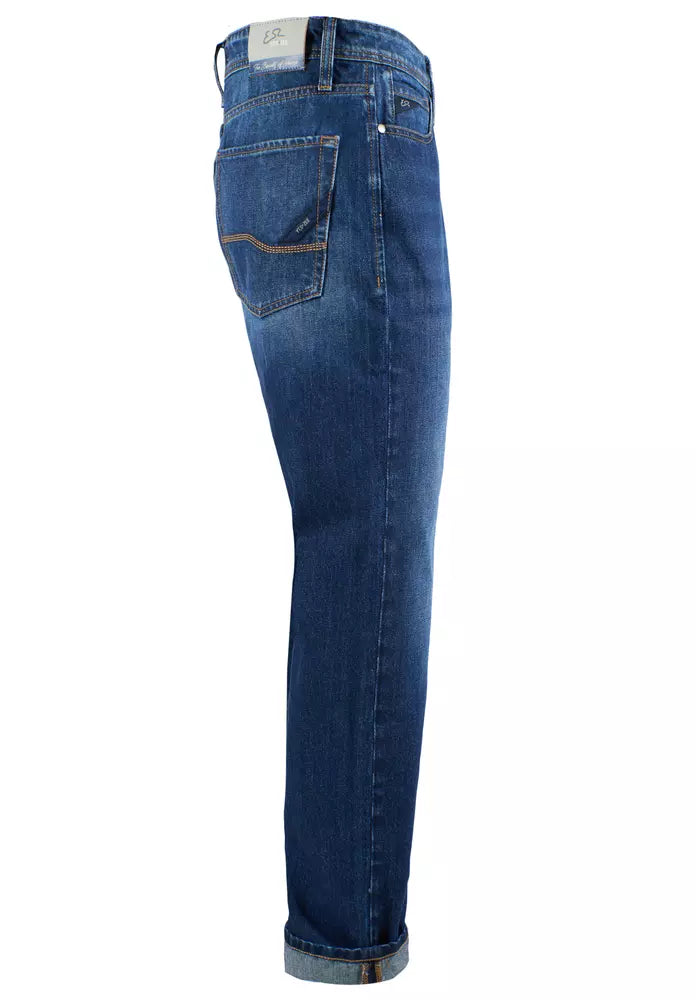 Jeans da uomo in cotone blu