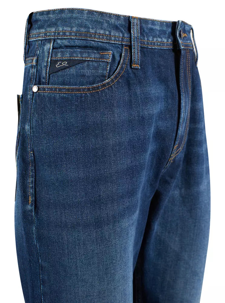 Jeans da uomo in cotone blu