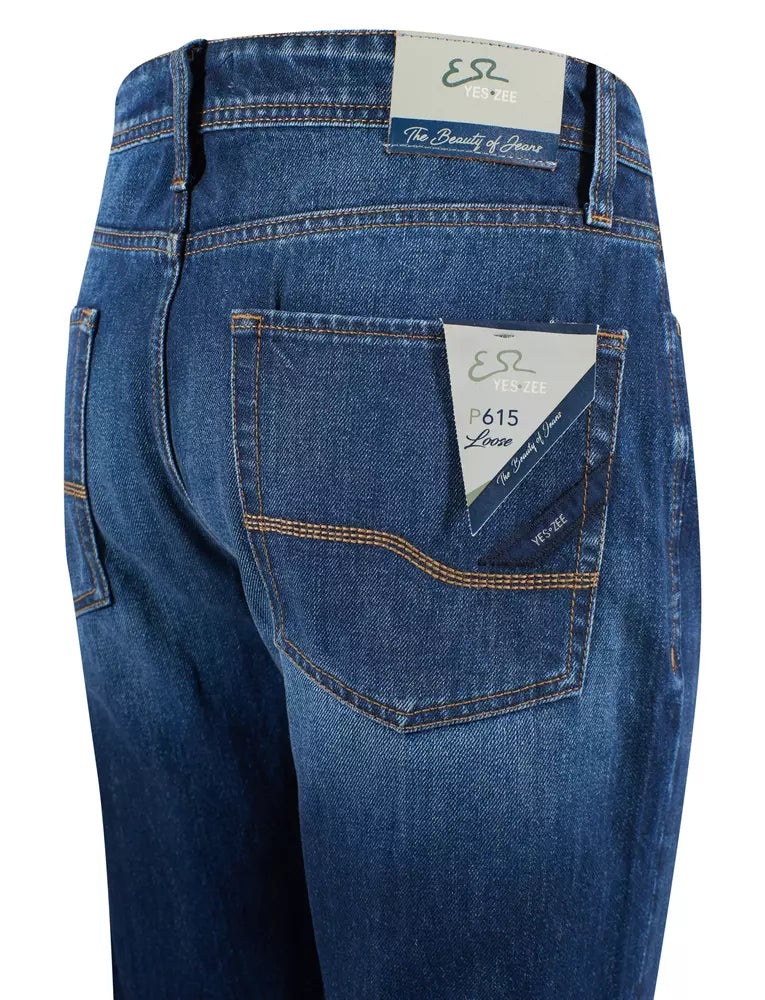 Jeans da uomo in cotone blu