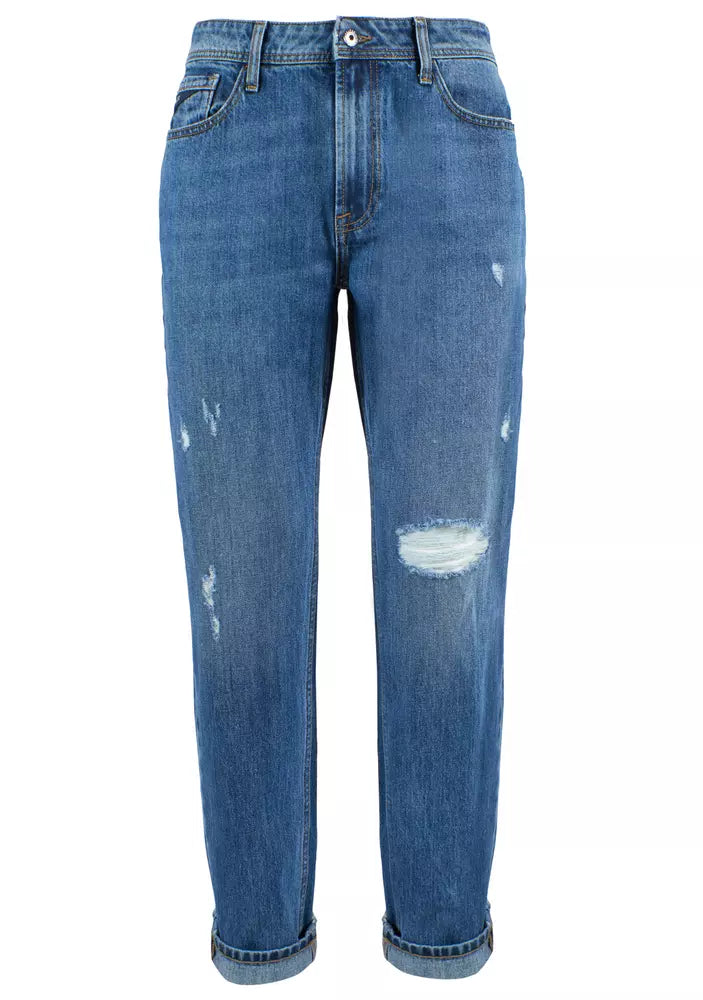 Jeans da uomo in cotone blu