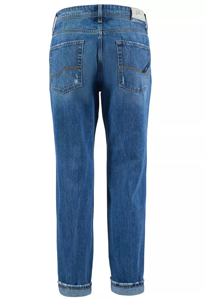 Jeans da uomo in cotone blu