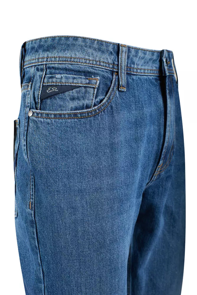 Jeans da uomo in cotone blu