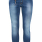 Jeans da uomo in cotone blu slim fit con cinque tasche