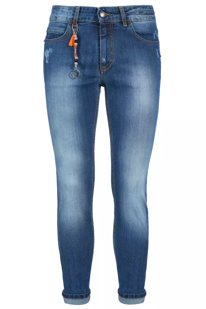 Blaue Slim-Fit-Jeans aus Baumwolle für Herren