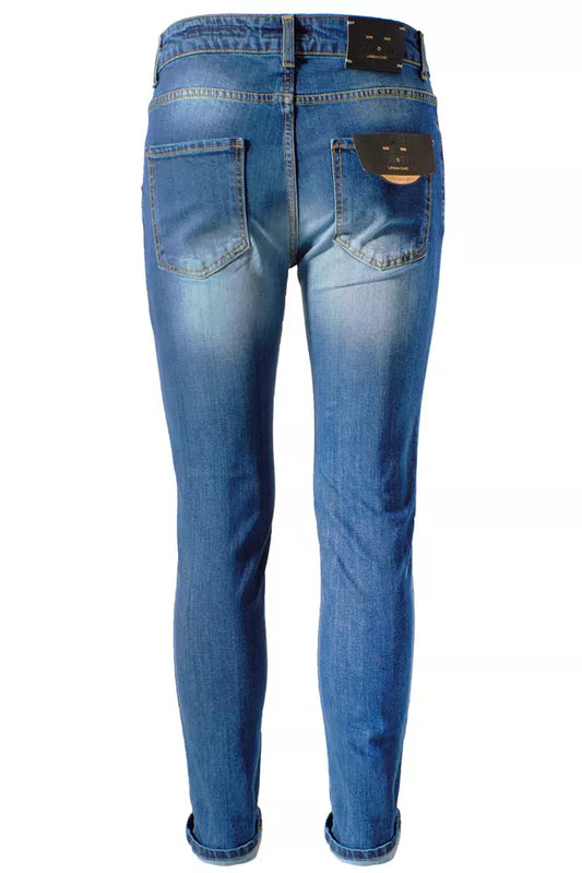 Blaue Slim-Fit-Jeans aus Baumwolle für Herren