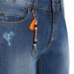 Jeans da uomo in cotone blu slim fit con cinque tasche