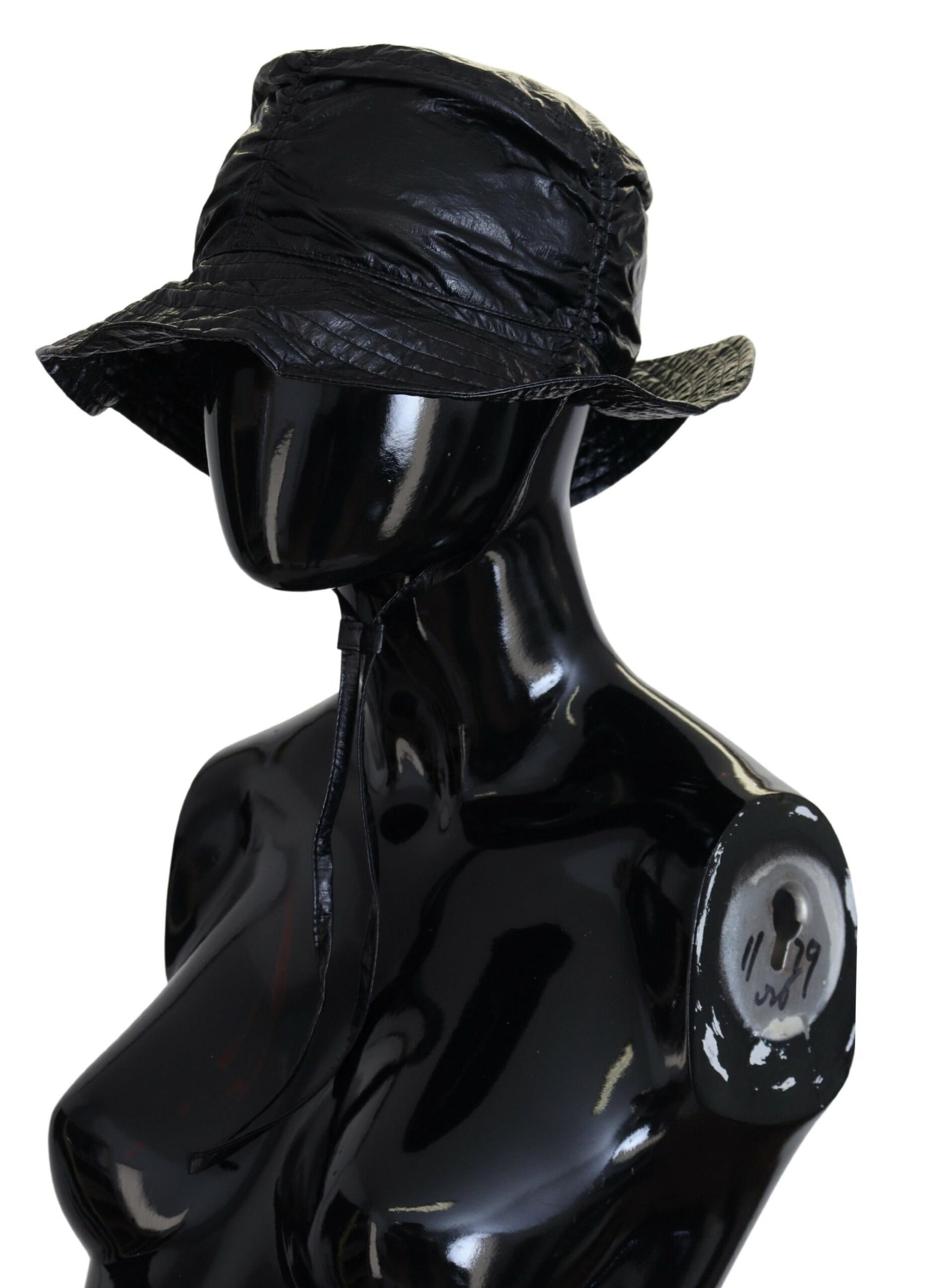 Elegante schwarze Bucket Cap mit Logodetail