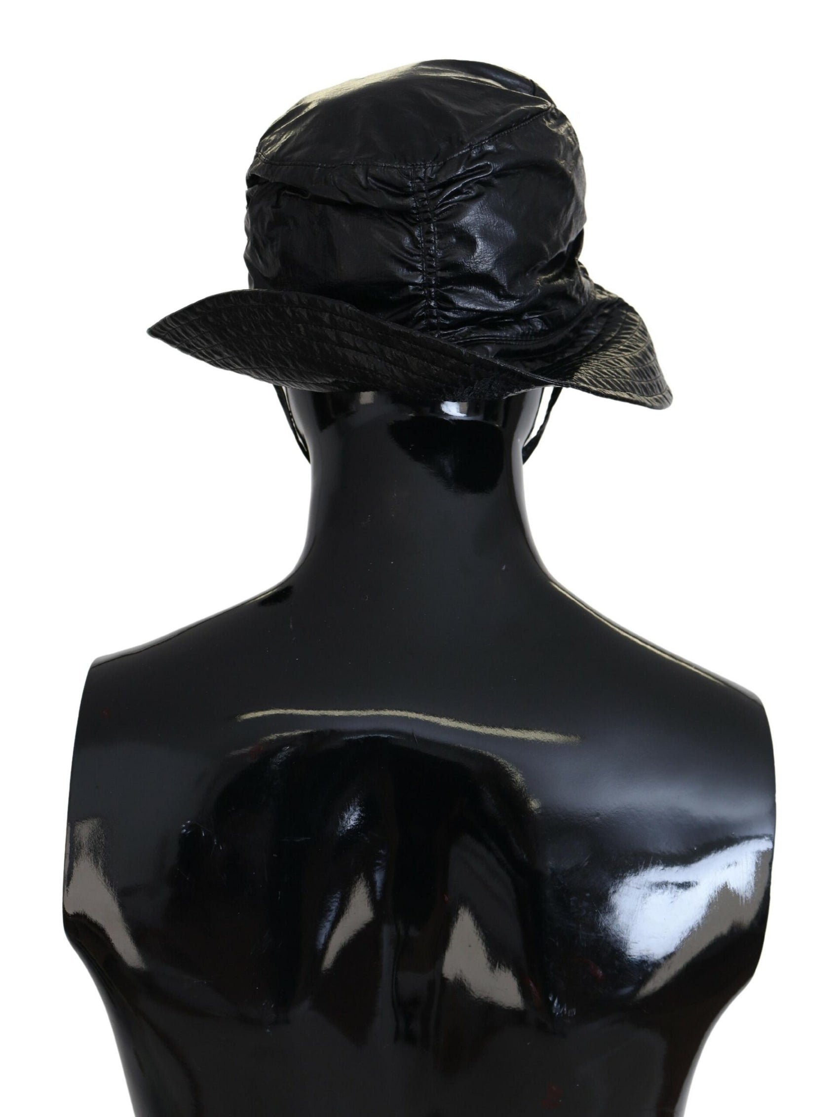 Elegante schwarze Bucket Cap mit Logodetail