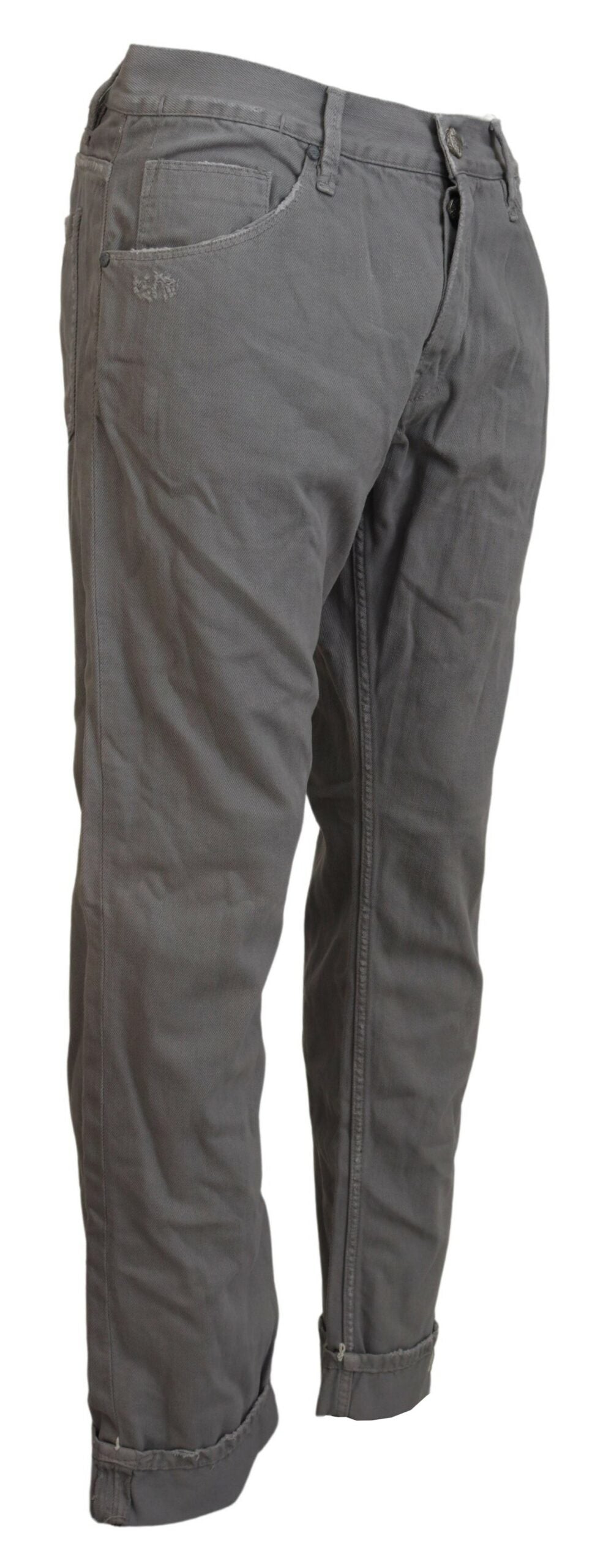 Elegante Jeans in normalem, grauem Denim