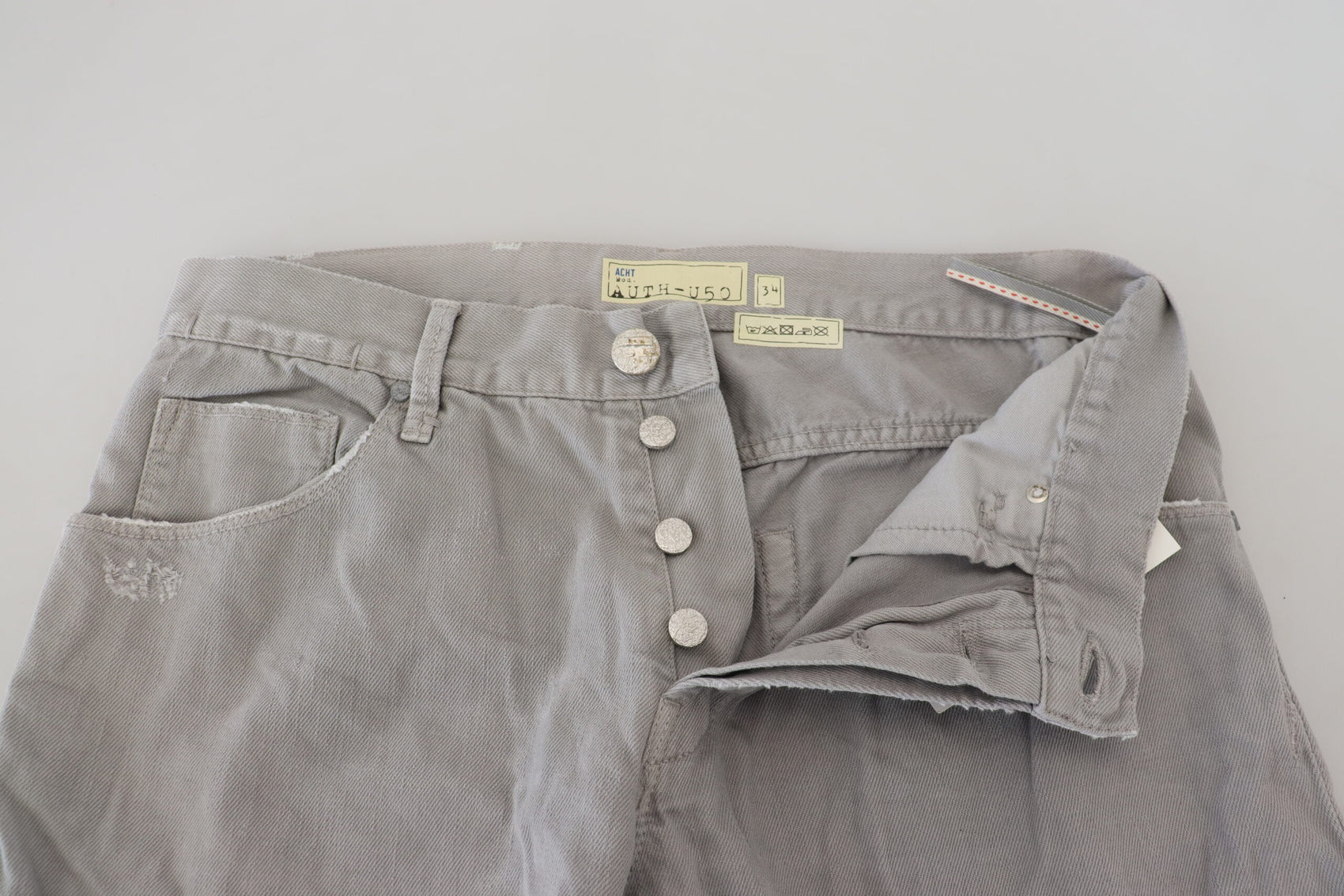 Elegante Jeans in normalem, grauem Denim