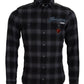 Elegantes schwarz-graues Button-Down-Hemd