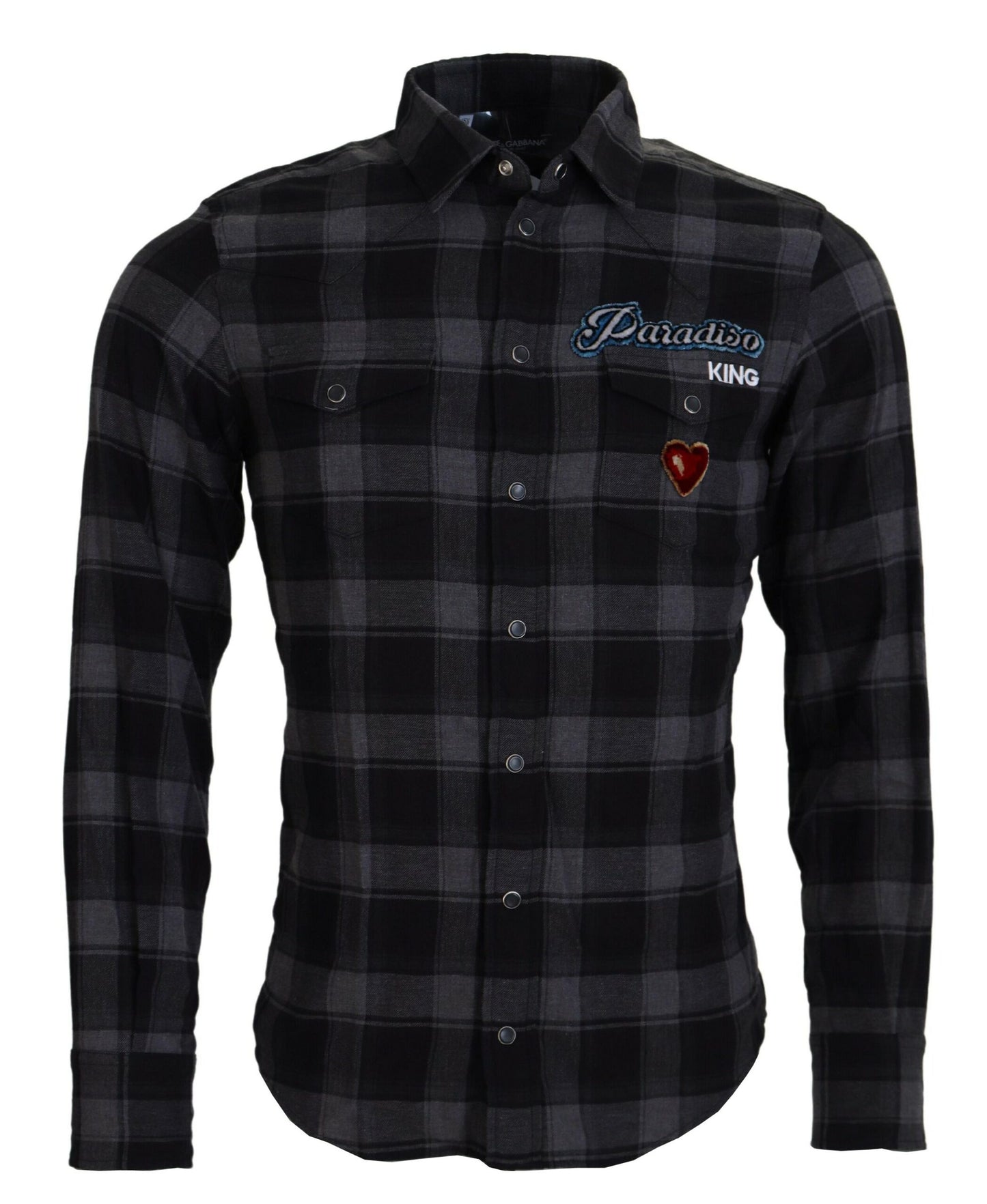 Elegantes schwarz-graues Button-Down-Hemd