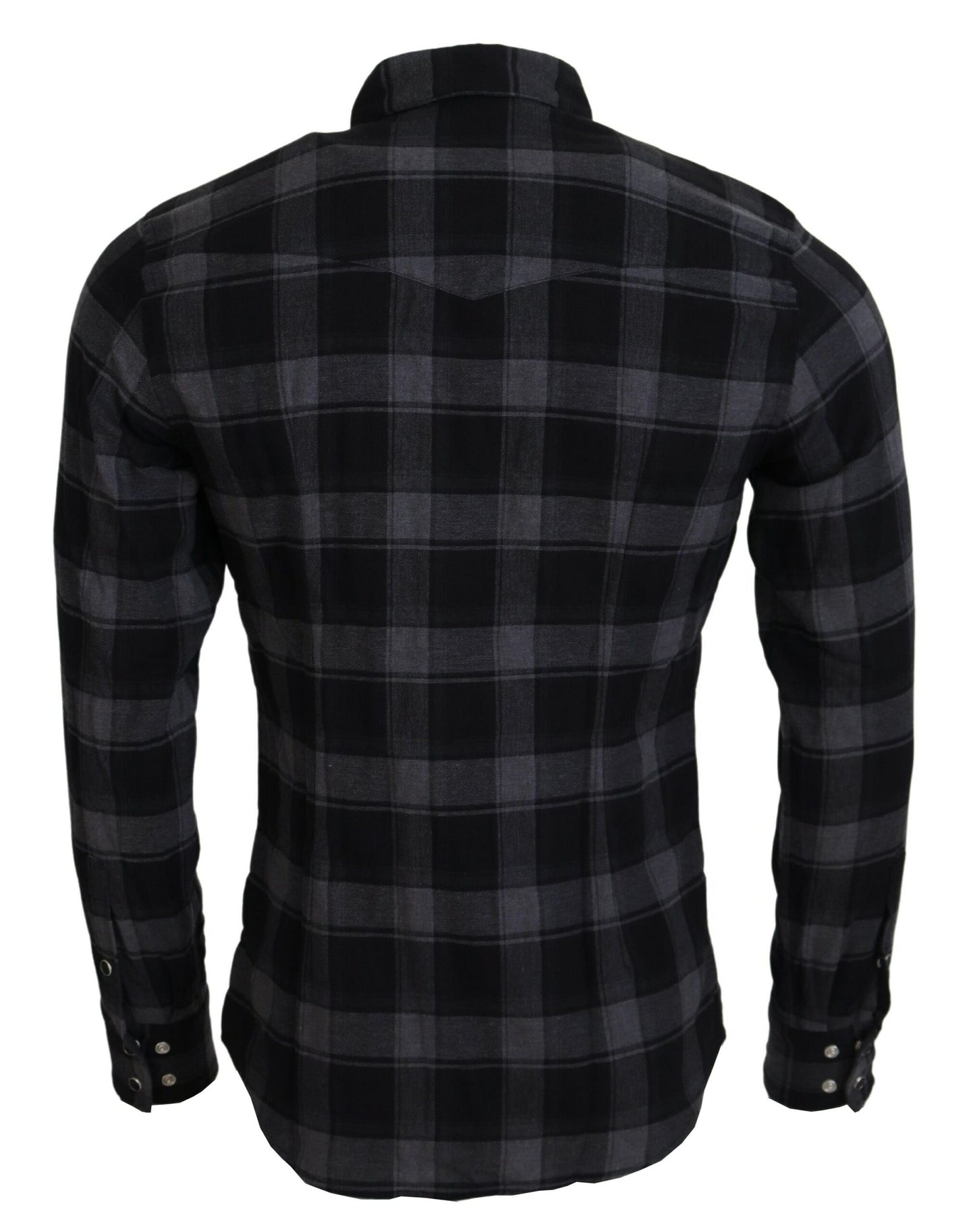 Elegantes schwarz-graues Button-Down-Hemd