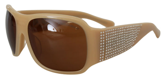 Elegante cremefarbene Swarovski-Sonnenbrille