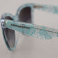 Elegant Blue Lace Detail Sunglasses