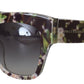 Elegante schwarze Sonnenbrille mit mehrfarbigem Farbverlauf