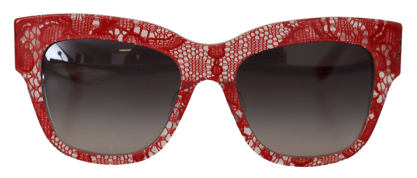 Elegante rote Sonnenbrille mit Spitzendetail