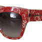 Elegante rote Sonnenbrille mit Spitzendetail