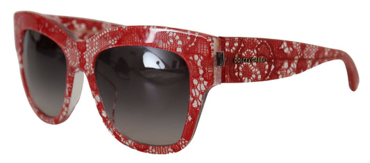 Elegante rote Sonnenbrille mit Spitzendetail