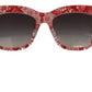 Elegante rote Sonnenbrille mit Spitzendetail