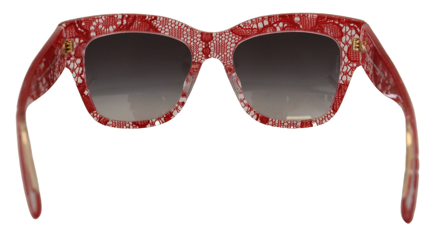 Elegante rote Sonnenbrille mit Spitzendetail