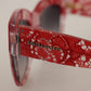 Elegante rote Sonnenbrille mit Spitzendetail