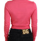 Elegante maglione girocollo corto rosa