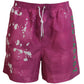 Boxer da bagno con stampa tie-dye rosa