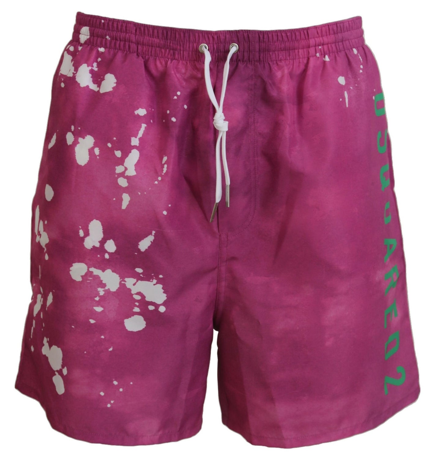 Boxer da bagno con stampa tie-dye rosa