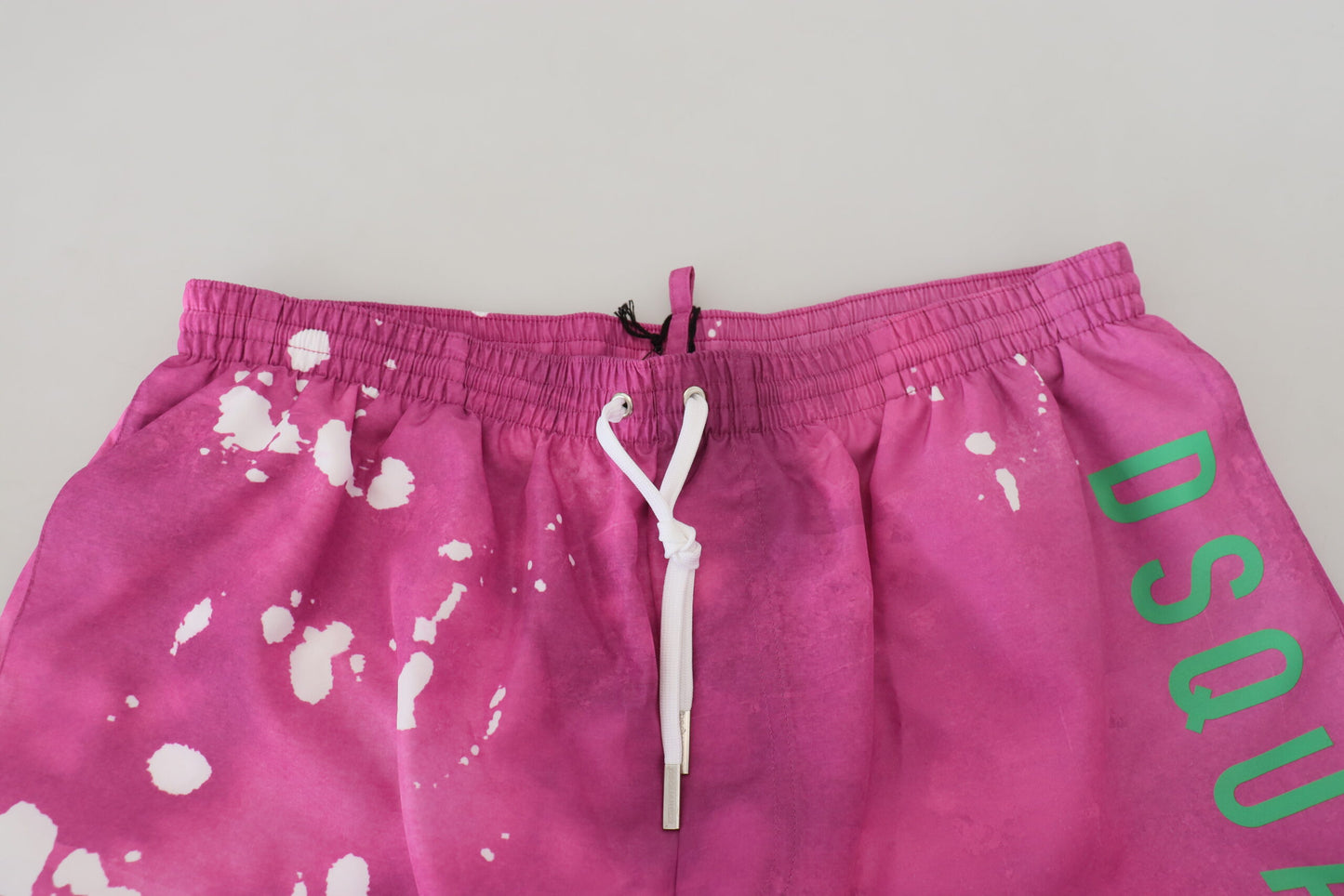 Boxer da bagno con stampa tie-dye rosa