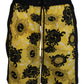 Gelbe Badeshorts mit Blockprint