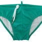 Chic Green Swim Briefs with White Logo