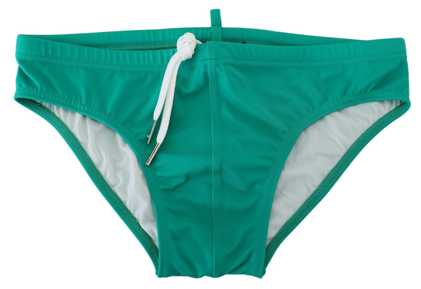 Slip da bagno verde chic con logo bianco